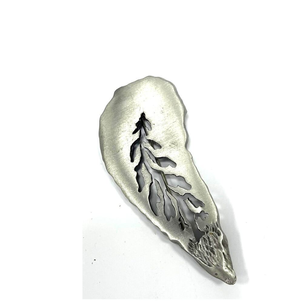 Michael Chartier Signed Pewter Leaf Brooch/Pin. WA282